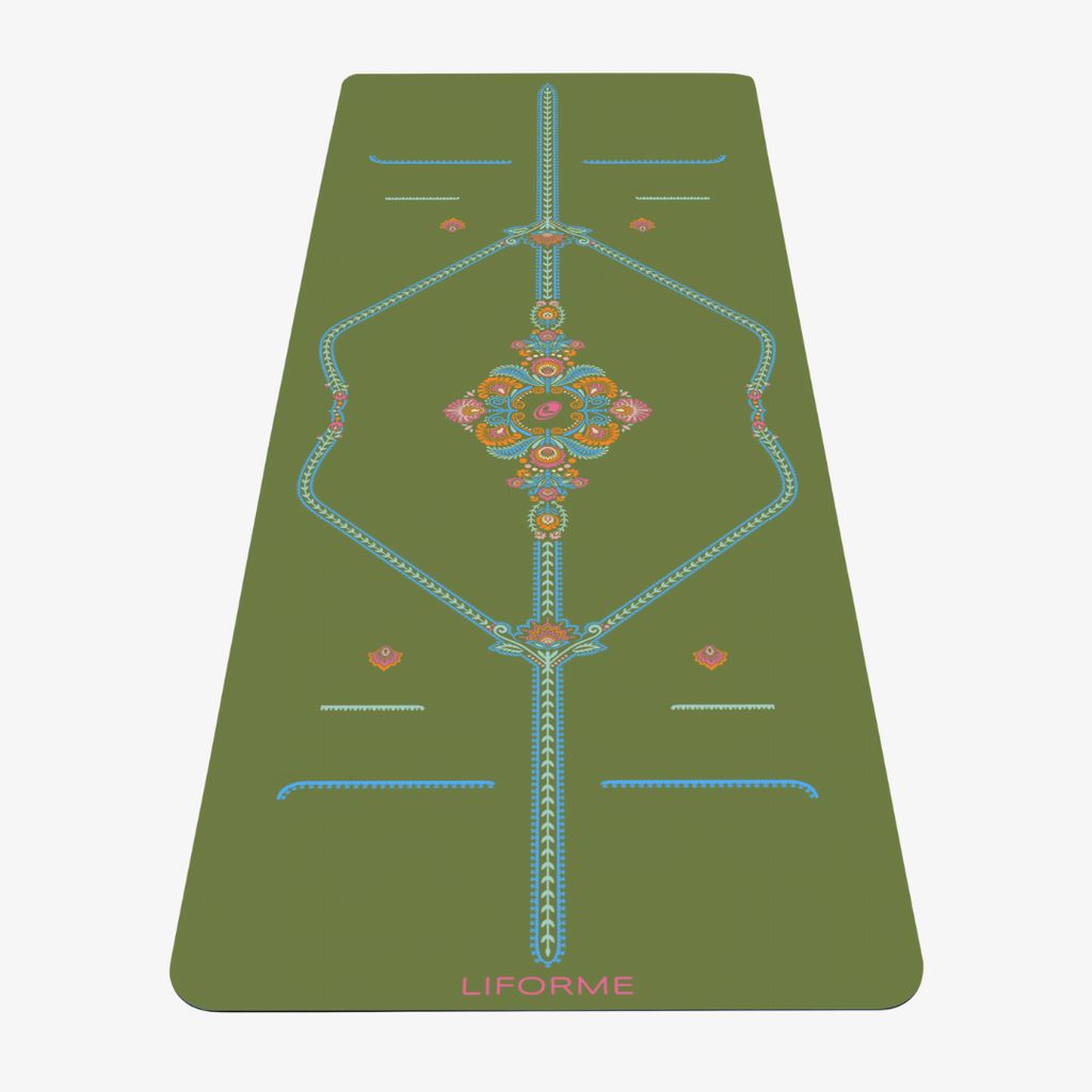 Liforme Mindful Garden Yoga Mat - Olive - Image 1