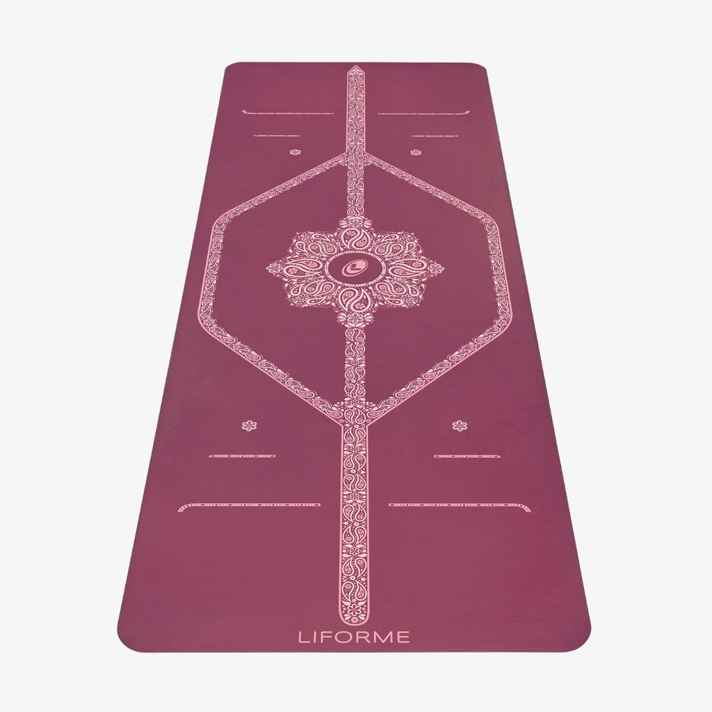 Liforme Paisley Passion Yoga Mat - Maroon - Image 1