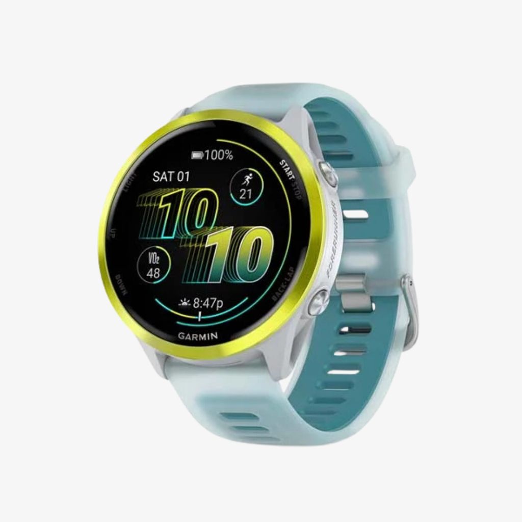 Forerunner® 570 - 47 mm - Amp Gelbes Aluminium mit durchscheinendem weiß-türkisfarbenem Band - Image 1