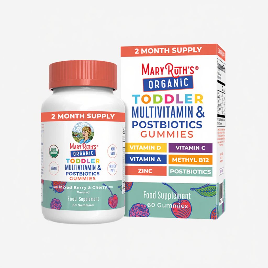 Bio-Multivitamin- und Postbiotika-Fruchtgummis für Kleinkinder – Beerenmix & Kirsche - Image 1