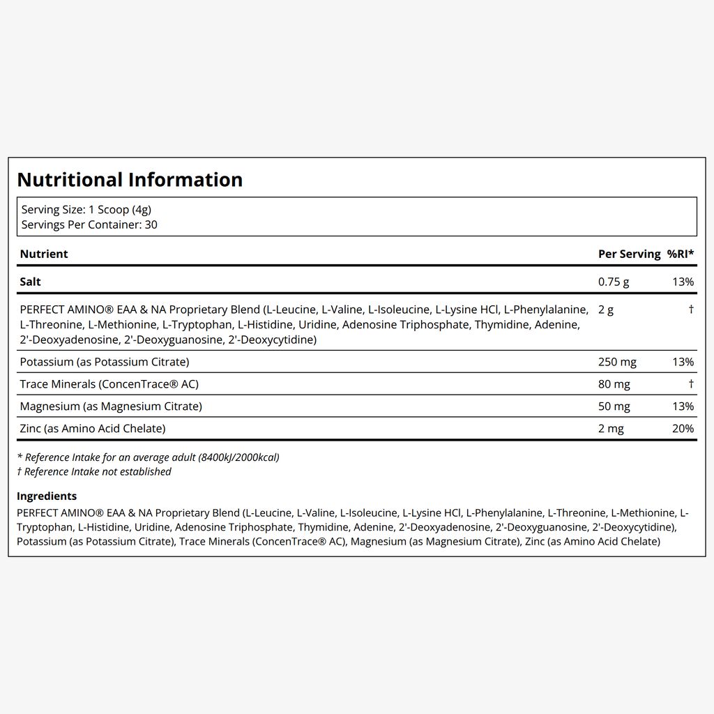Perfect Amino Electrolytes - Unflavored & Unsweetened - Image 2