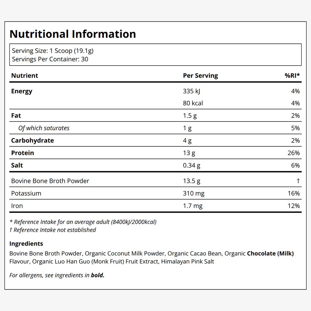 100 % Knochenbrühe-Proteinpulver von Weiderindern – Schokolade - Image 2
