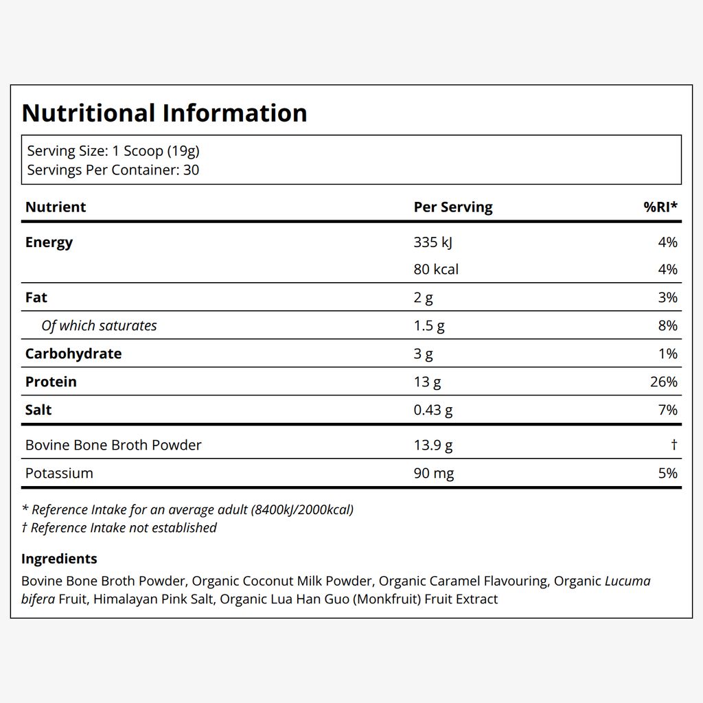 100 % Knochenbrühe-Proteinpulver von Weiderindern – Gesalzenes Karamell - Image 2