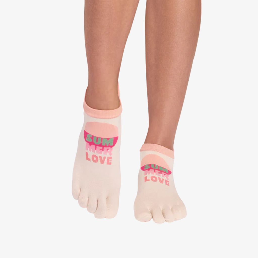 Full Toe Ultra Fine Knit Low Rise Grip Socks - Summer Love - Image 1