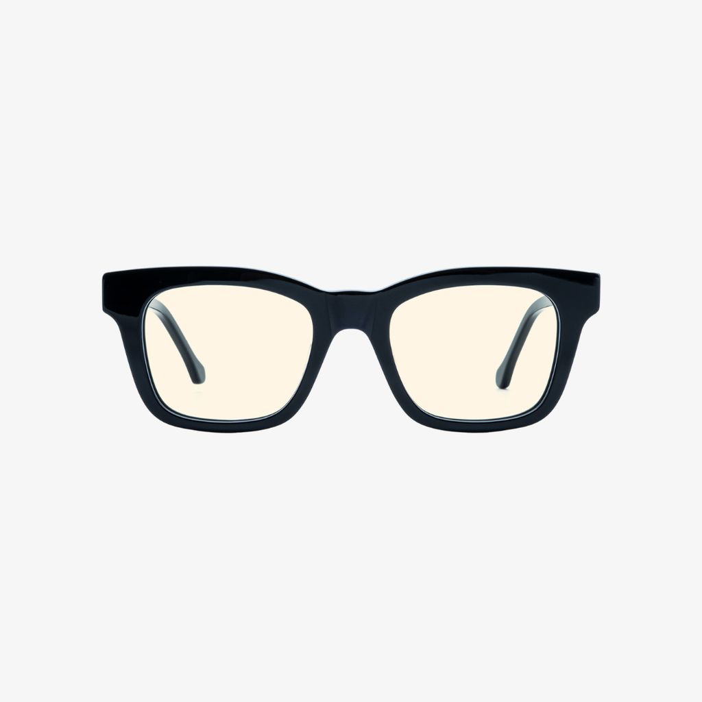 Ellis Blue Light Blocking Glasses (Evening) - Black with Amber Lens - Image 1