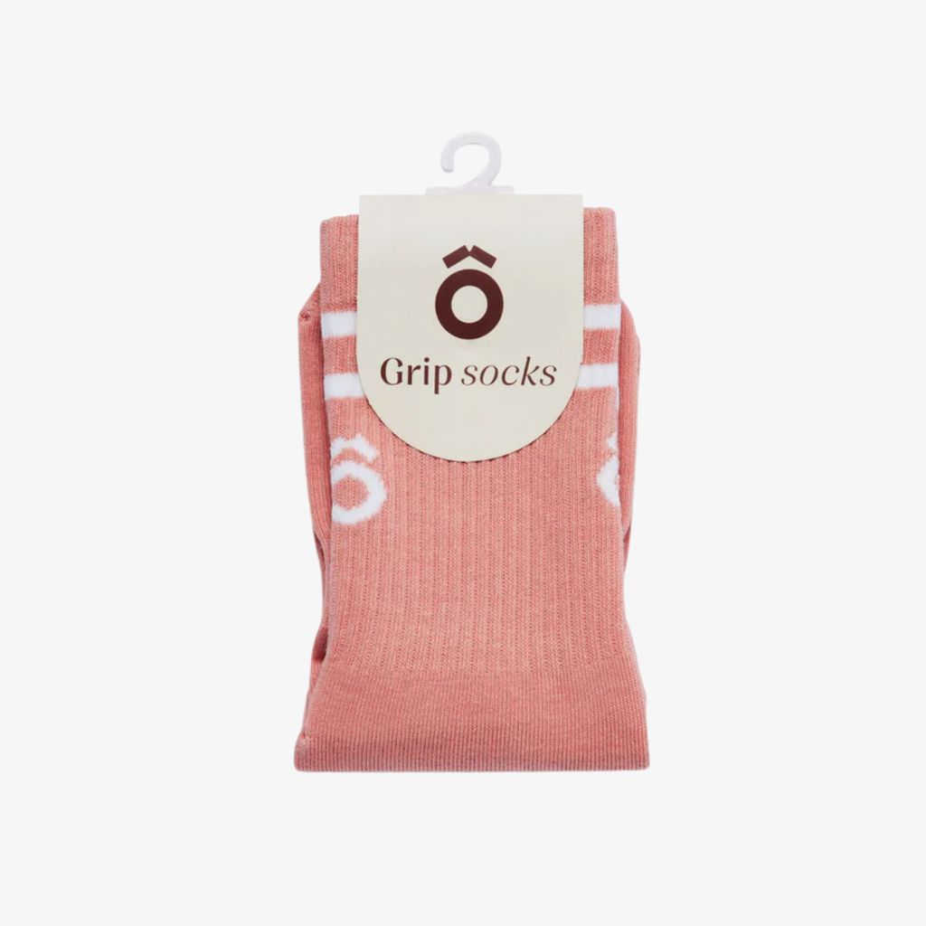 ÔWEAR Crew Sporty Stripes Pilates Grip Socken - Rosa - Image 1