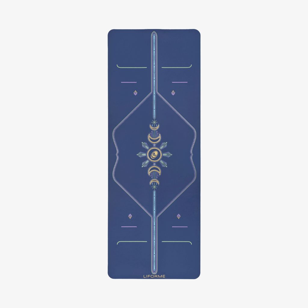 Liforme Cosmic Moon Yoga Mat - Dusk Blue - Image 2