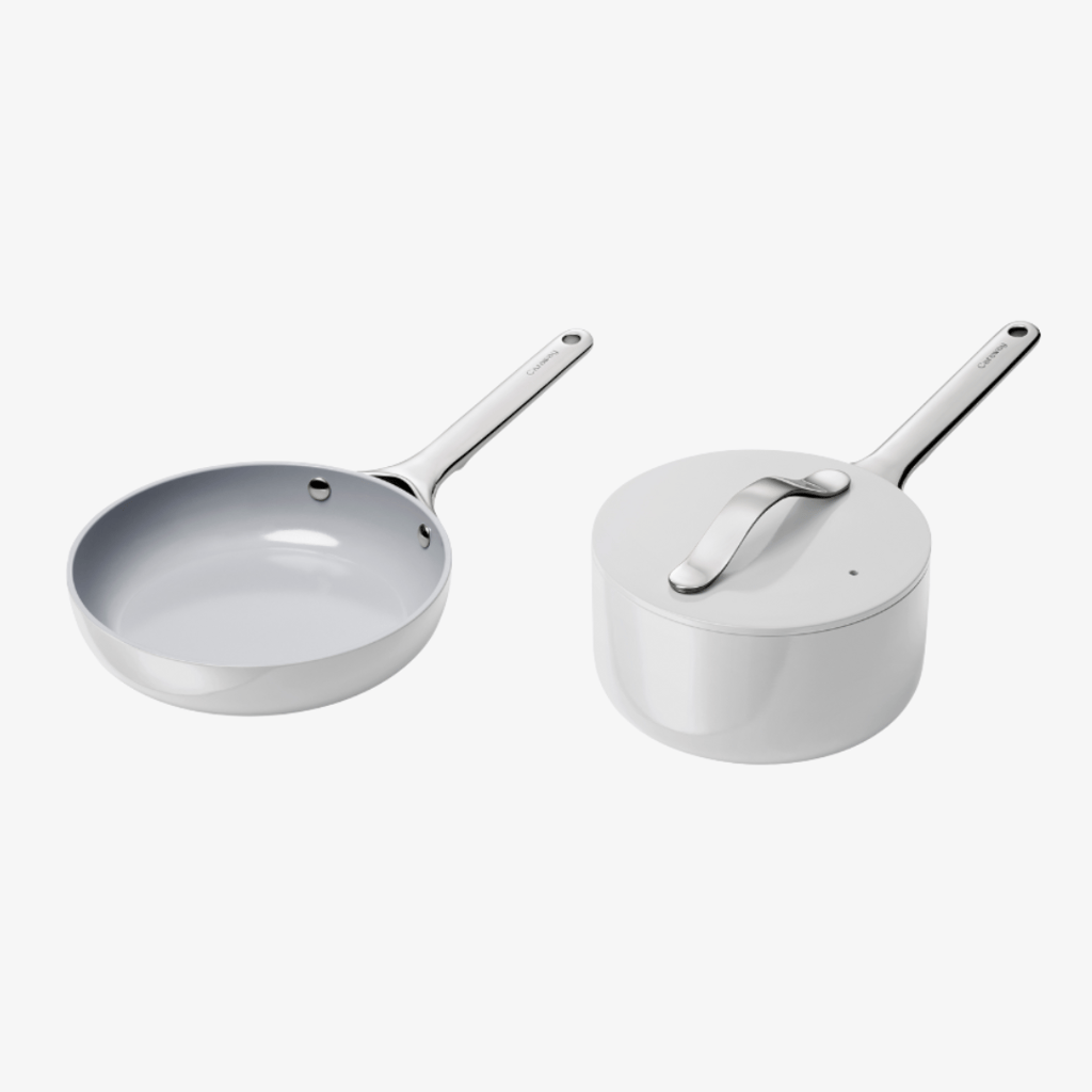 Mini-Bratpfanne und Mini-Topf aus Keramik mit Antihaftbeschichtung, Duo, Grau - Image 1