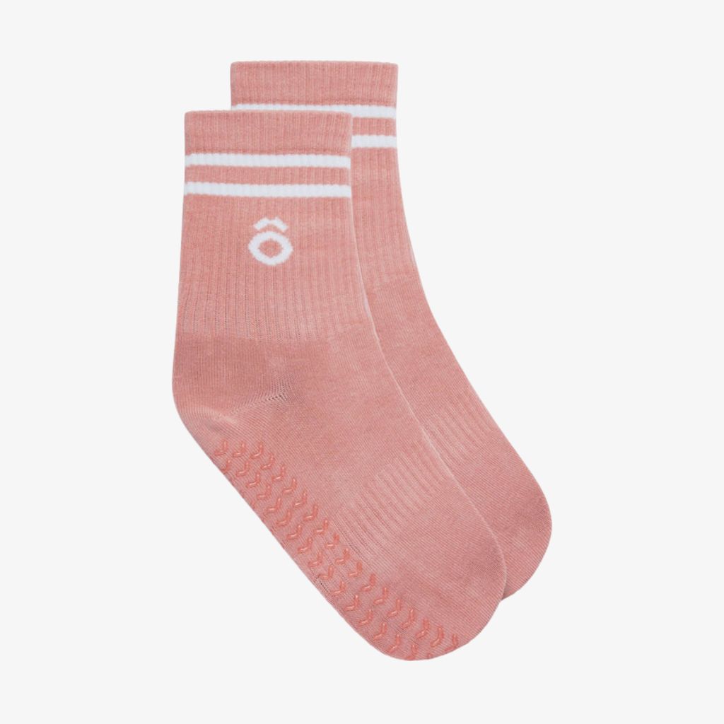 ÔWEAR Crew Sporty Stripes Pilates Grip Socken - Rosa - Image 2