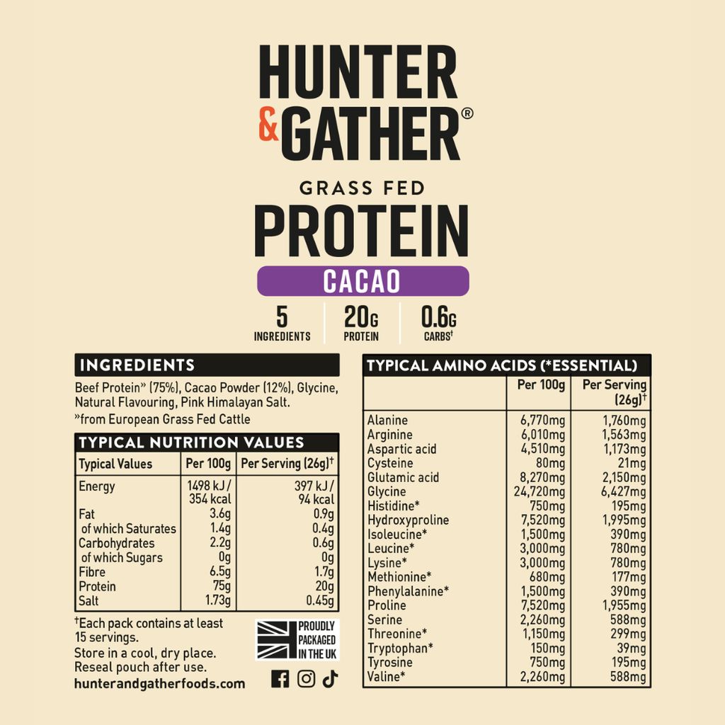 Cacao Grass Fed Beef Protein Powder - Image 2