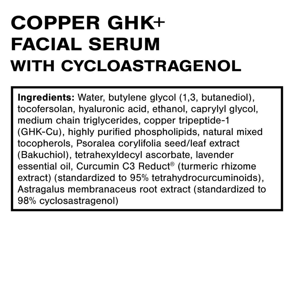 Kupfer GHK+ Gesichtsserum mit Cycloastragenol - Image 2