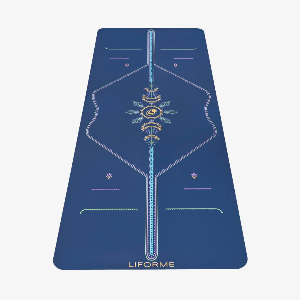 Liforme Cosmic Moon Yoga Mat - Dusk Blue - Image 1