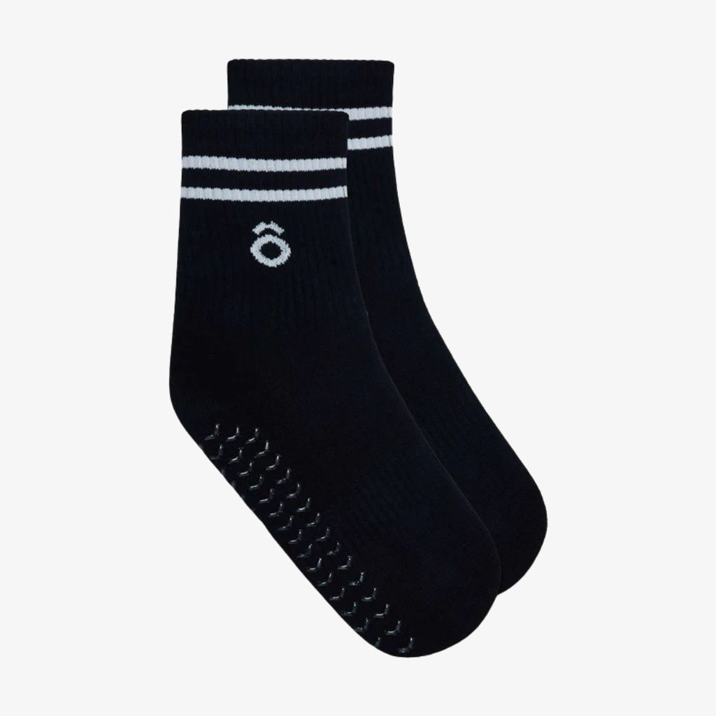 ÔWEAR Crew Sporty Stripes Pilates Grip Socken - Schwarz - Image 2