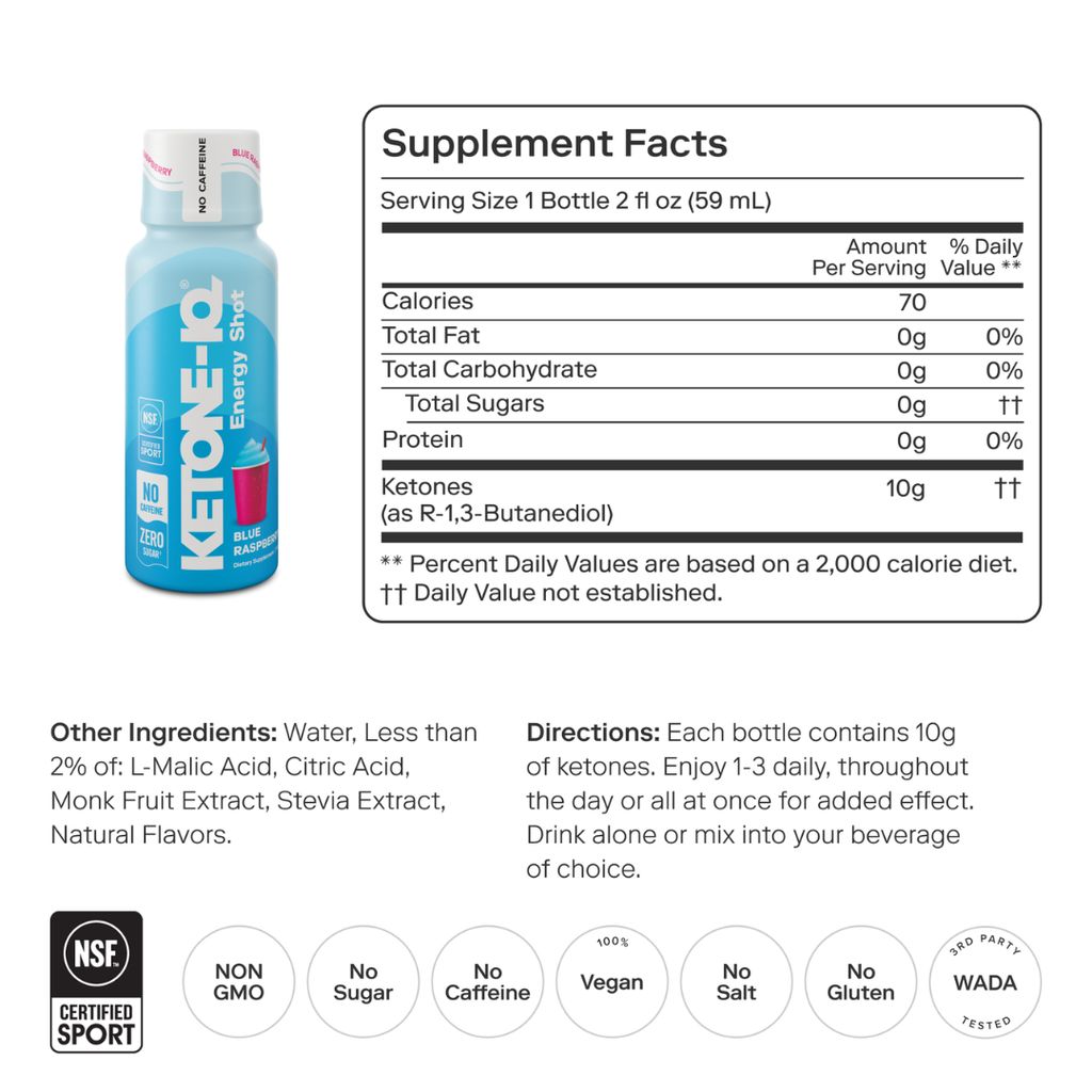 Ketone-IQ No Caffeine Shot - Blue Raspberry - Image 2