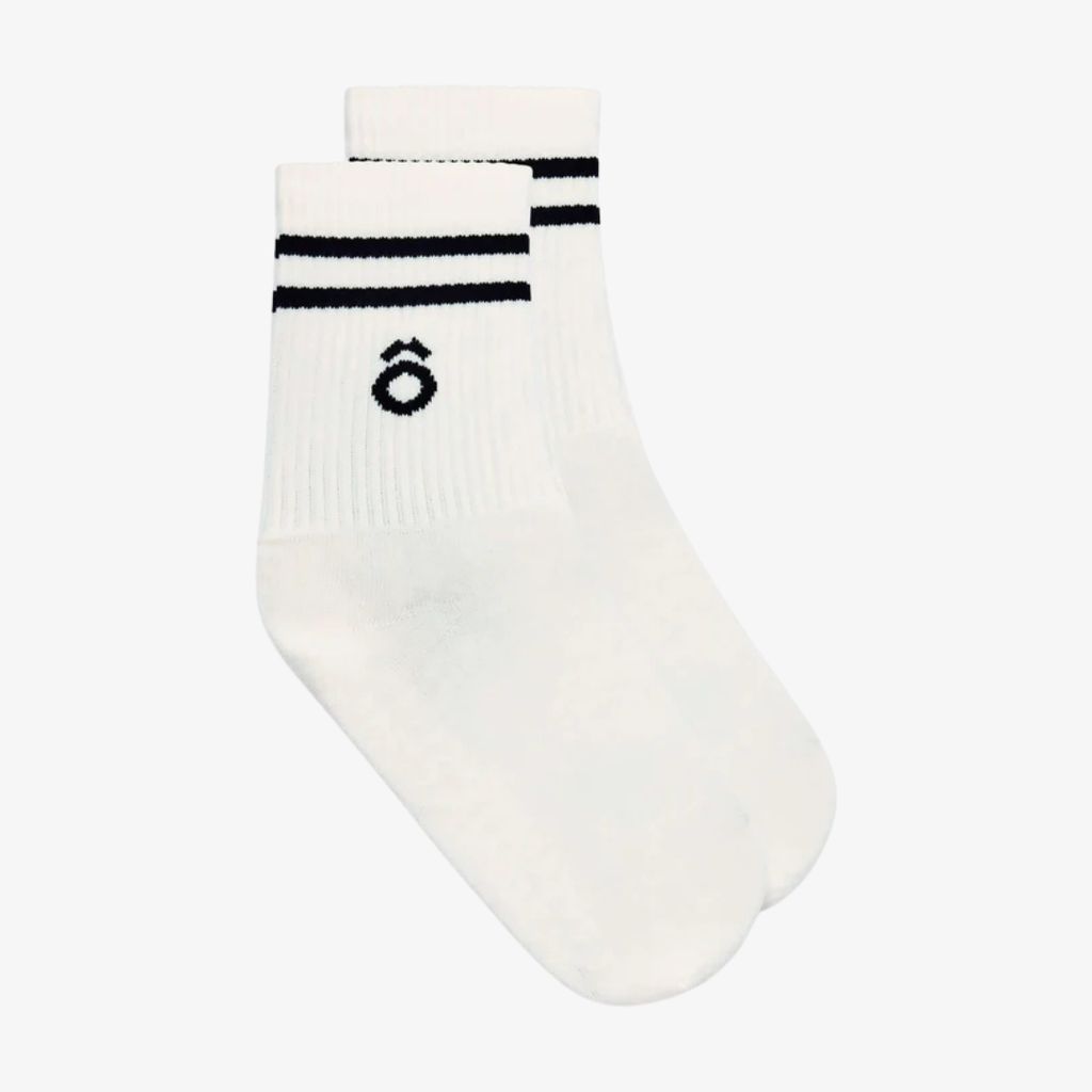 ÔWEAR Crew Sporty Stripes Pilates Grip Socken - Weiß - Image 2