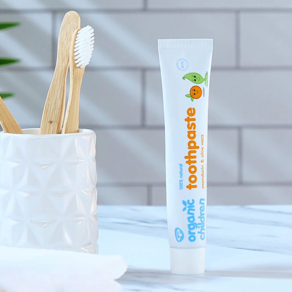 Bio-Kinderzahnpasta mit Mandarine und Aloe Vera - Image 3
