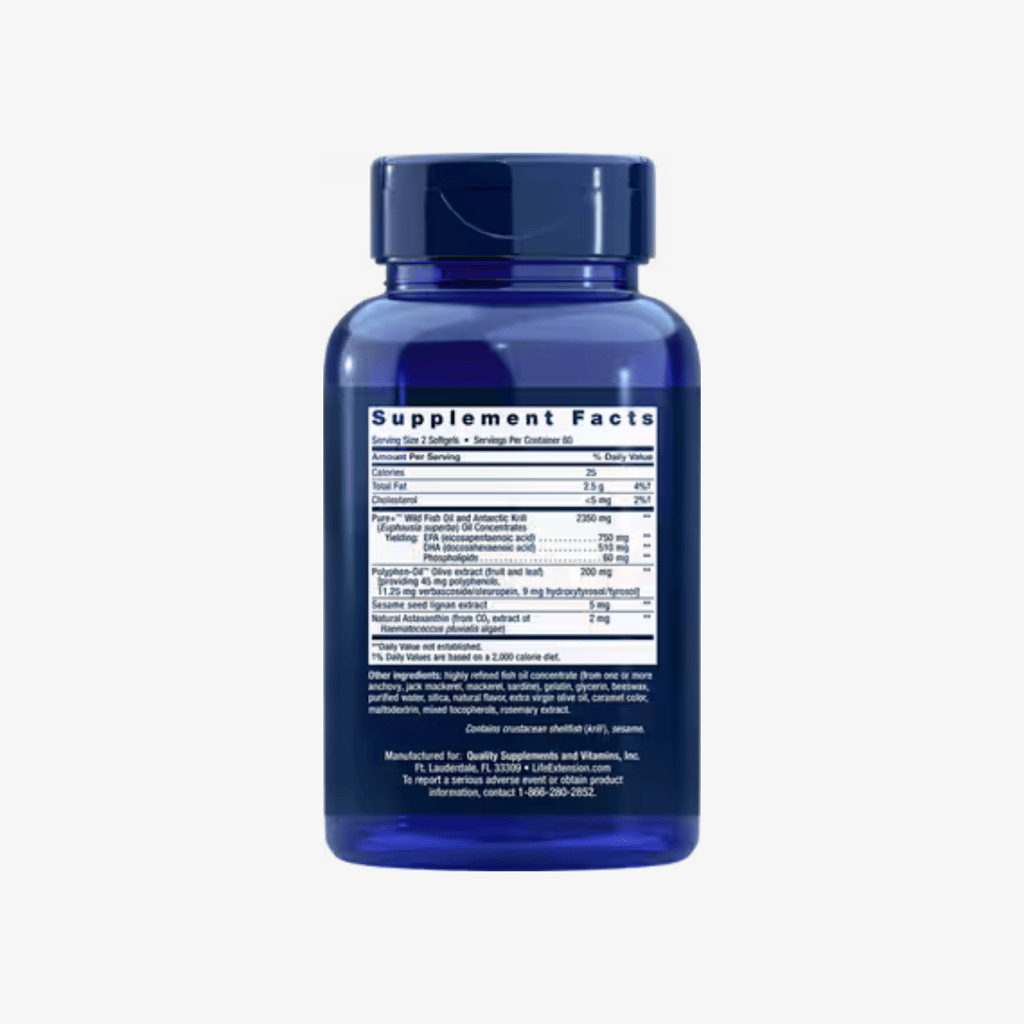 Super Omega-3 Plus EPA/DHA Fischöl, Sesamlignanen, Olivenextrakt, Krill & Astaxanthin - Image 3