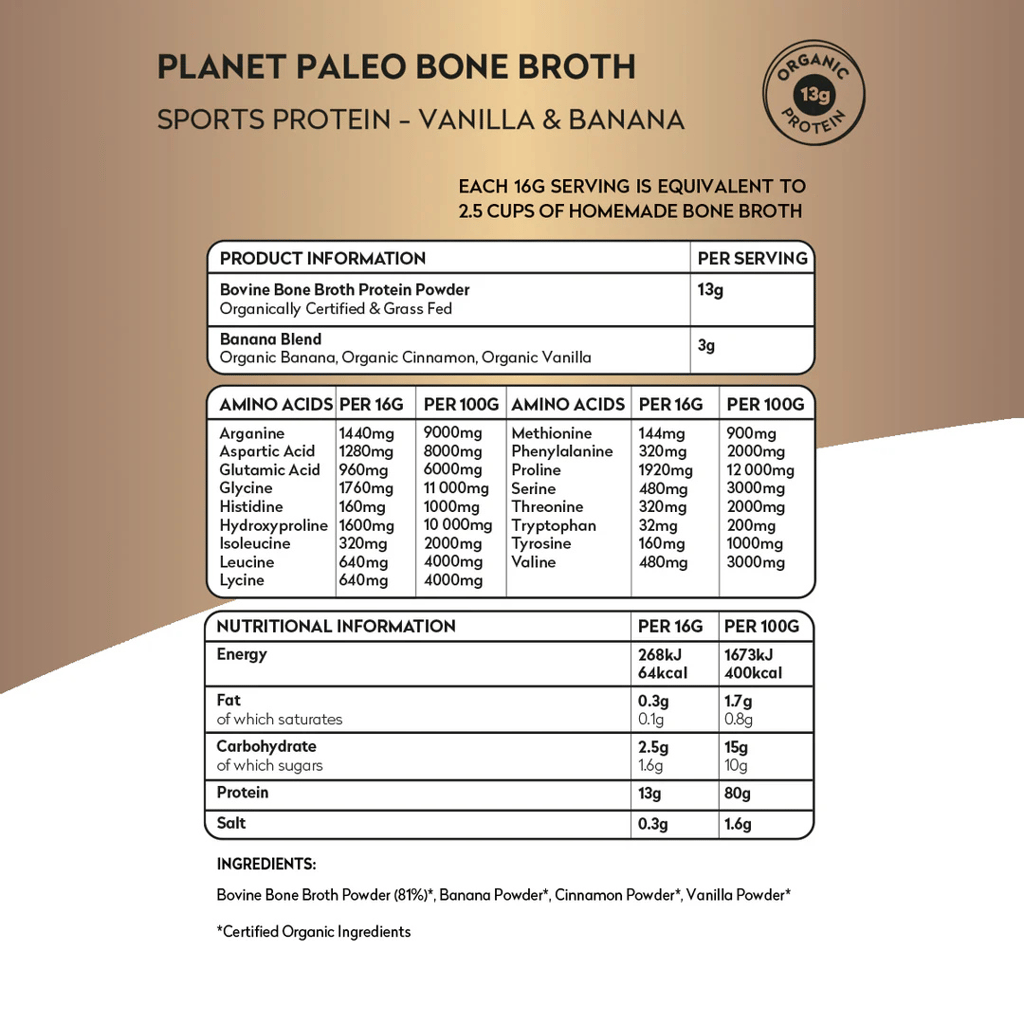 Bio-Knochenbrühe-Sportprotein – Vanille & Banane - Image 2