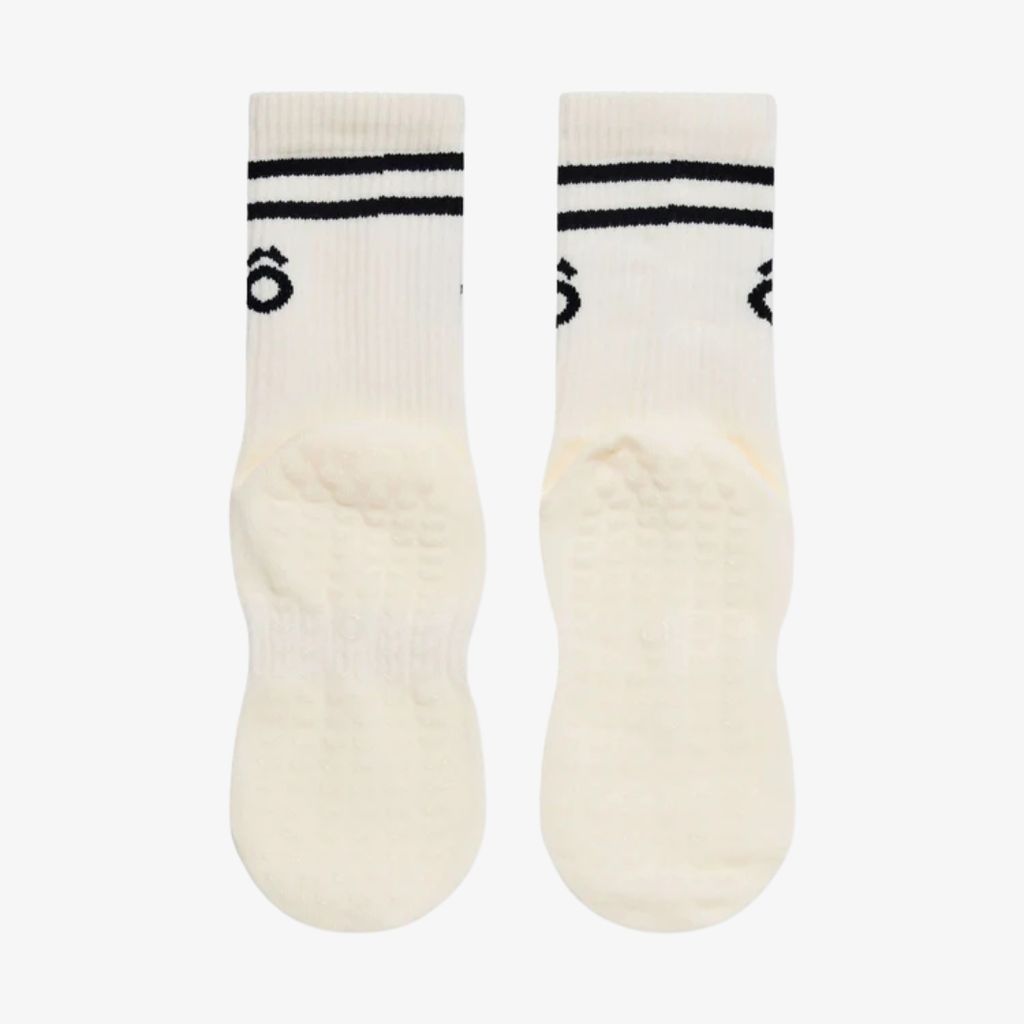 ÔWEAR Crew Sporty Stripes Pilates Grip Socken - Weiß - Image 4