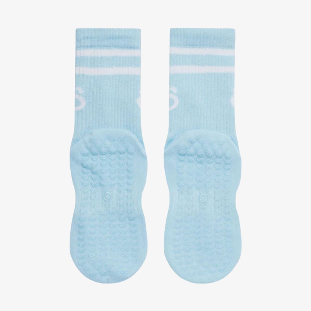 ÔWEAR Crew Sporty Stripes Pilates Grip Socken - Himmelblau - Image 4