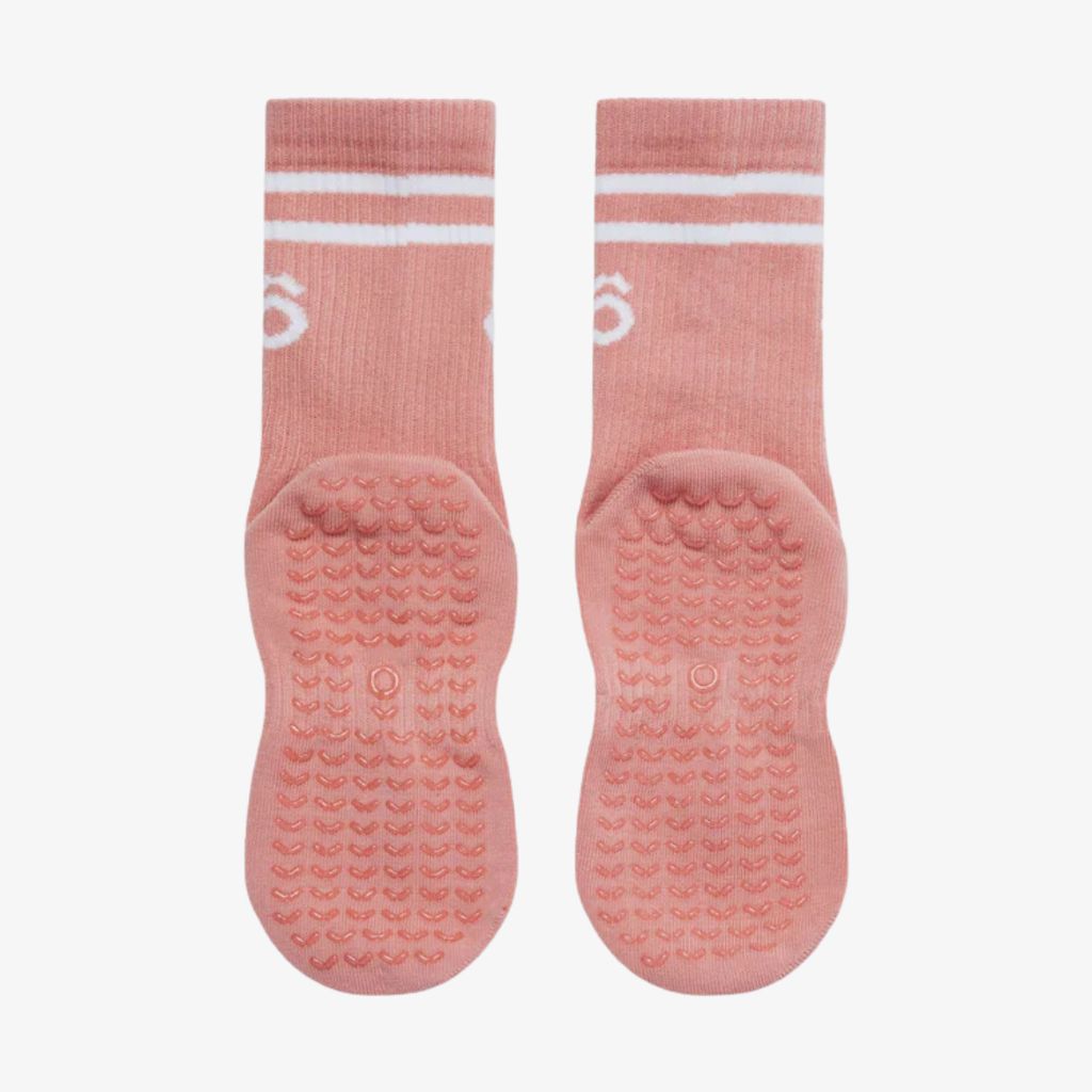 ÔWEAR Crew Sporty Stripes Pilates Grip Socken - Rosa - Image 4