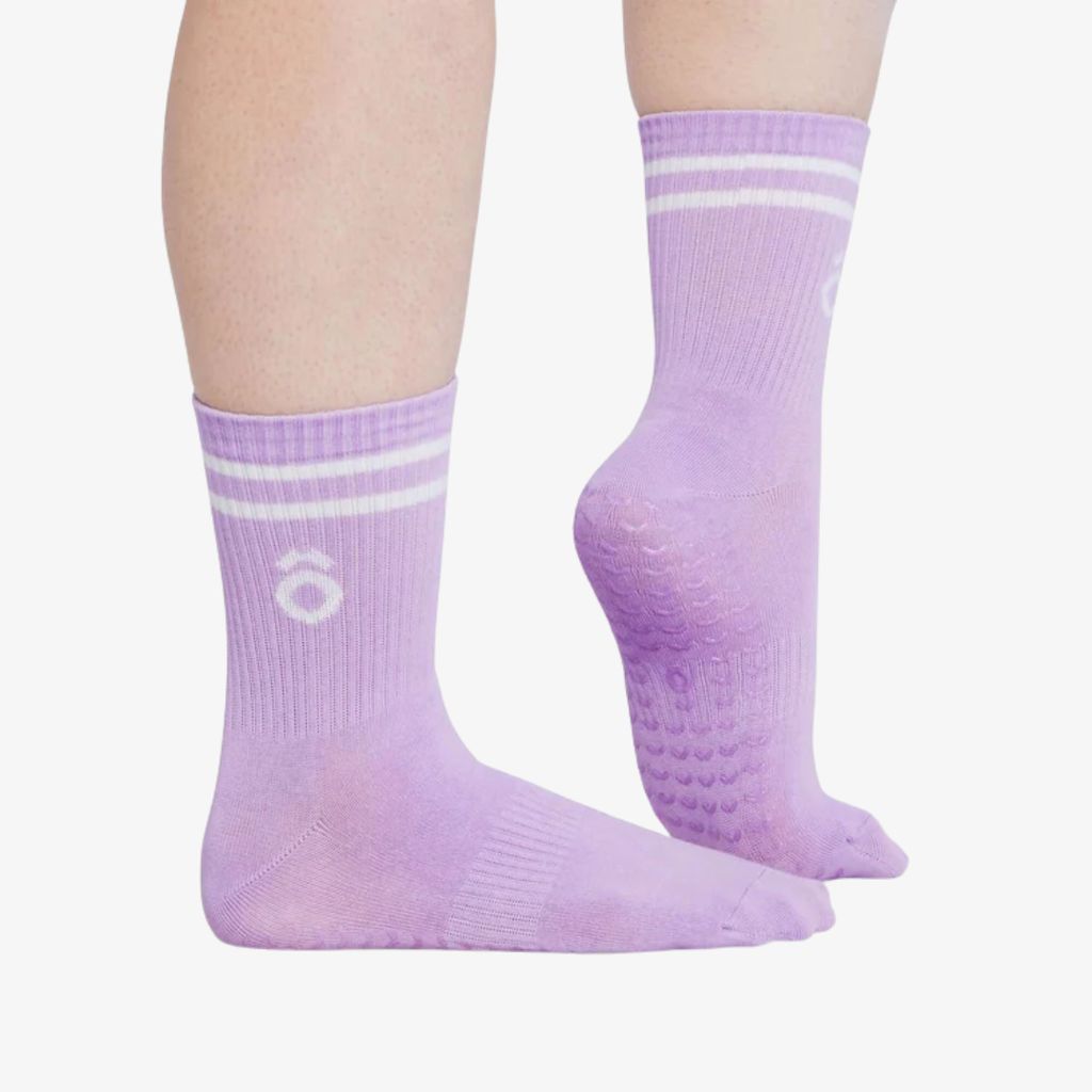 ÔWEAR Crew Sporty Stripes Pilates Grip Socken - Thistle - Image 5