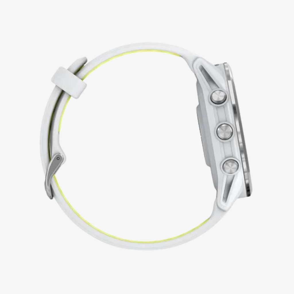 Forerunner® 970 – Titangehäuse mit Whitestone-Beschichtung und Armband in Whitestone/Translucent Amp Yellow - Image 4
