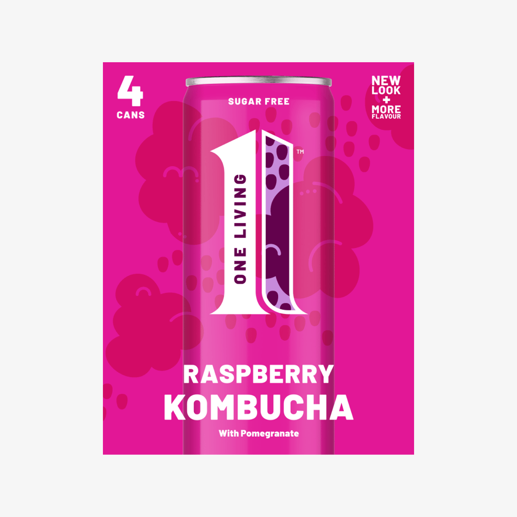 Himbeer-Kombucha mit Granatapfel – 4er-Packung - Image 1
