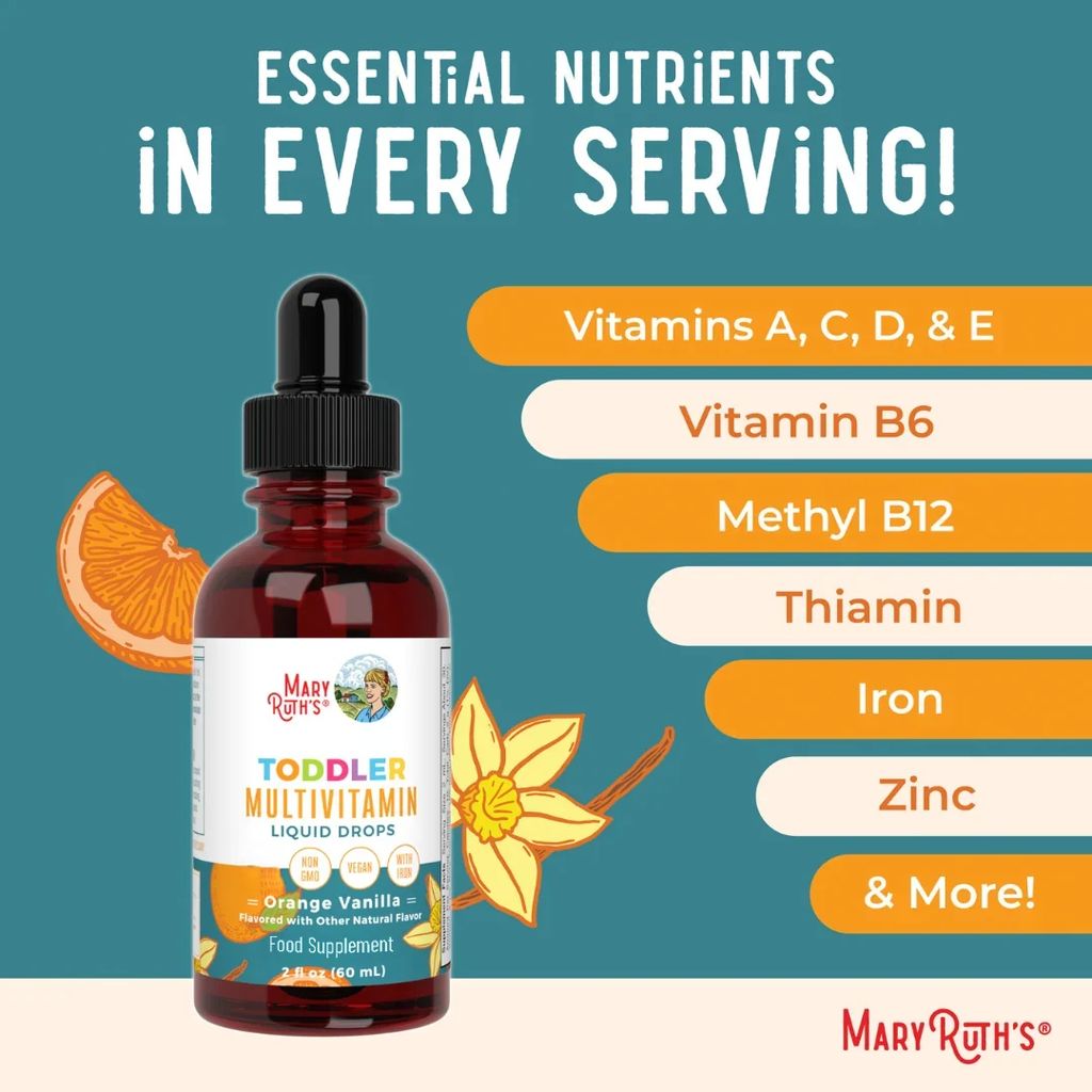 Bio-Multivitamin-Tropfen für Kleinkinder mit Eisen – Vanille-Orange - Image 6