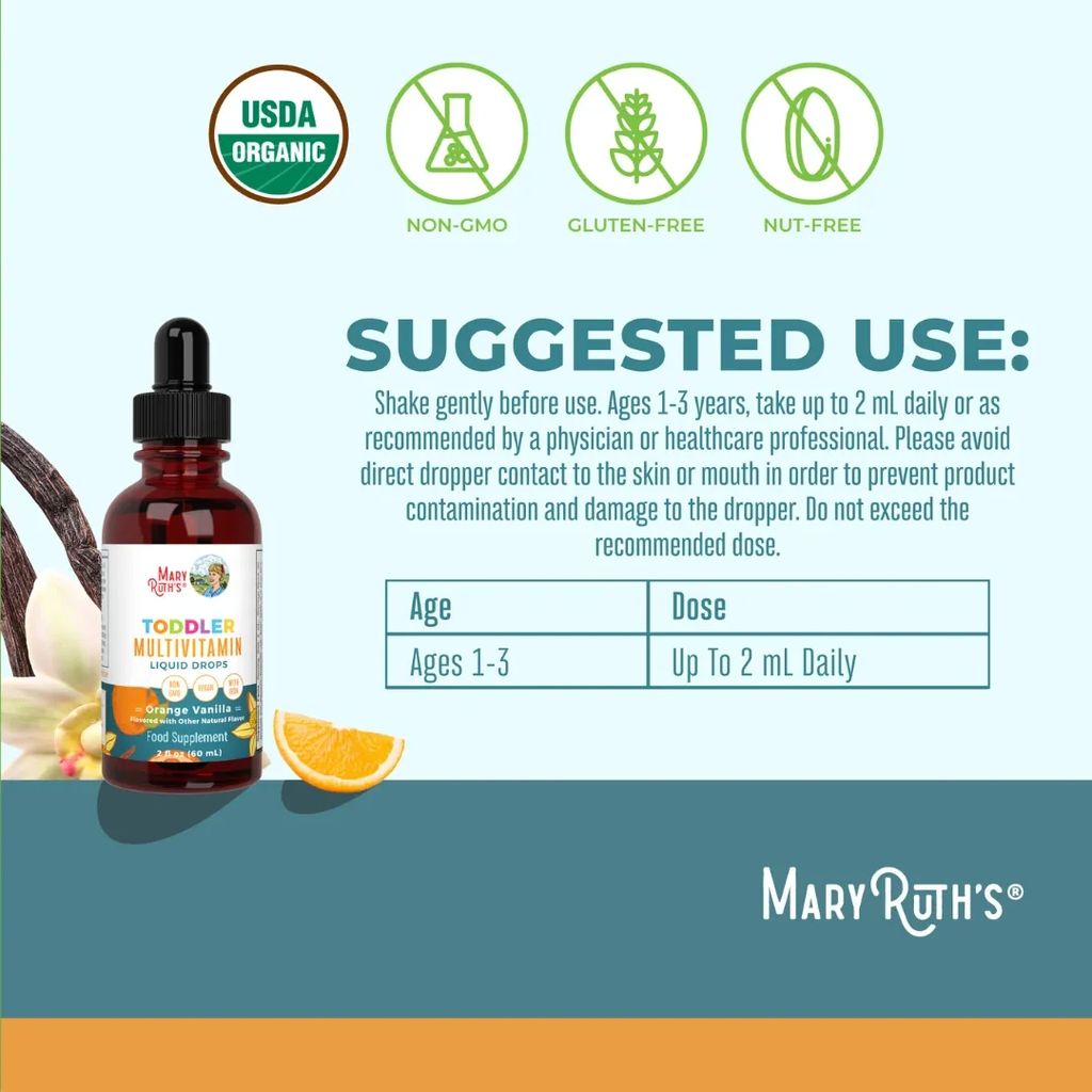 Bio-Multivitamin-Tropfen für Kleinkinder mit Eisen – Vanille-Orange - Image 8