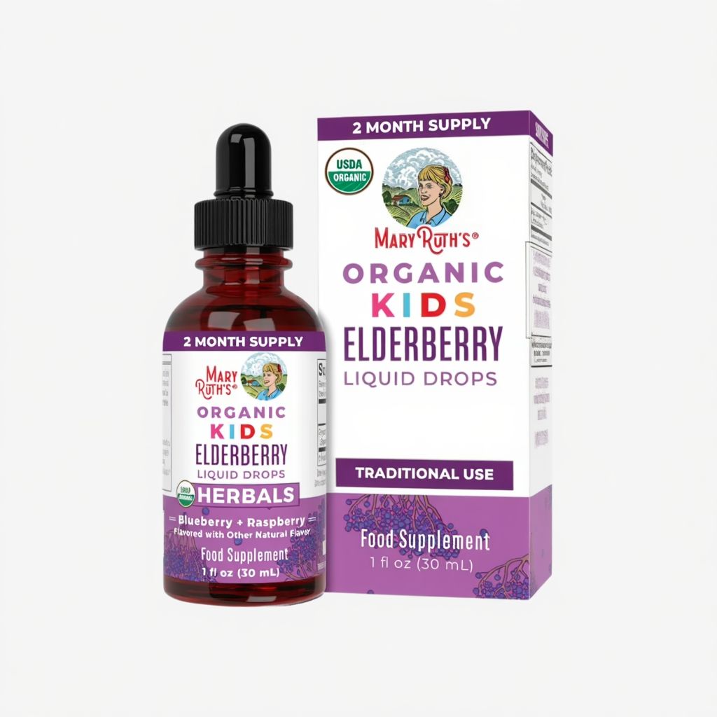 Bio-Holunderbeeren-Tropfen für Kinder – Blaubeere-Himbeere-Flüssigkeit - Image 1