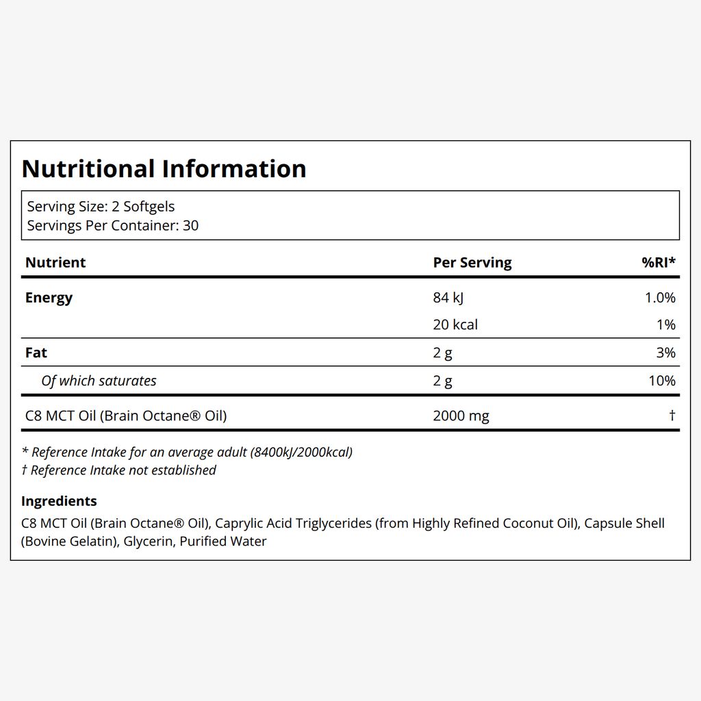 Brain Octane C8 MCT Oil - Softgels - Image 2