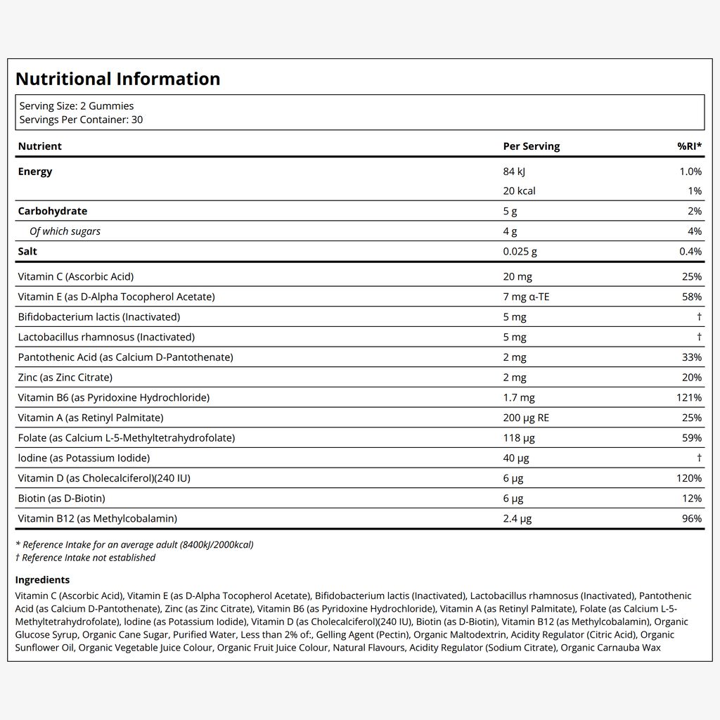 Bio-Multivitamin-Gummibärchen für Kinder + Postbiotika – Beerenmix & Kirsche - Image 2