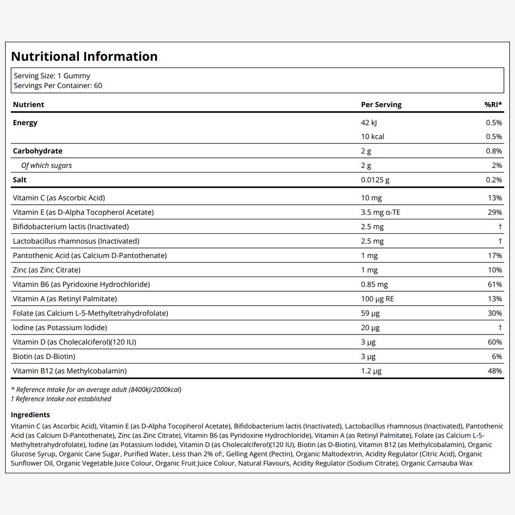 Bio-Multivitamin- und Postbiotika-Fruchtgummis für Kleinkinder – Beerenmix & Kirsche - Image 2