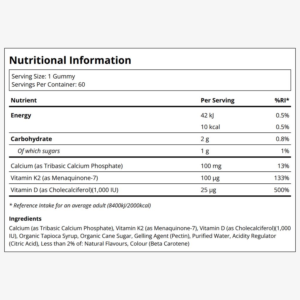 Vitamin K2+D3 Calcium-Gummibärchen – Pfirsich, Mango & Aprikose - Image 2